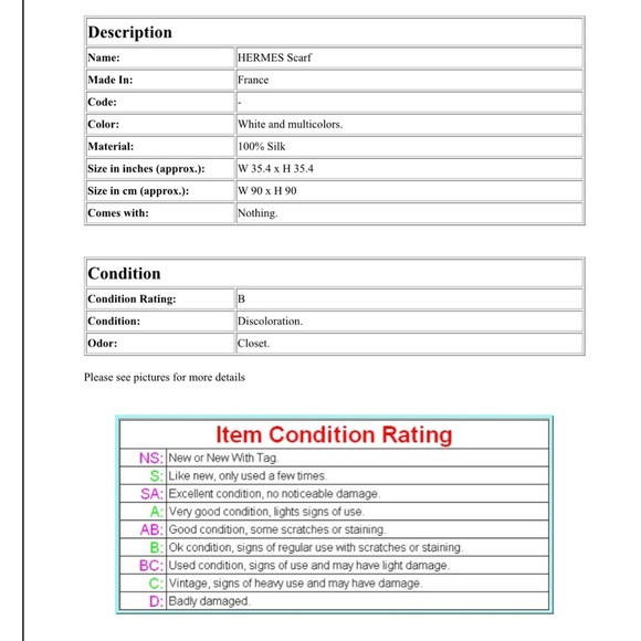 Hermes Scarf in White and Multicolor - Picture 14 of 14